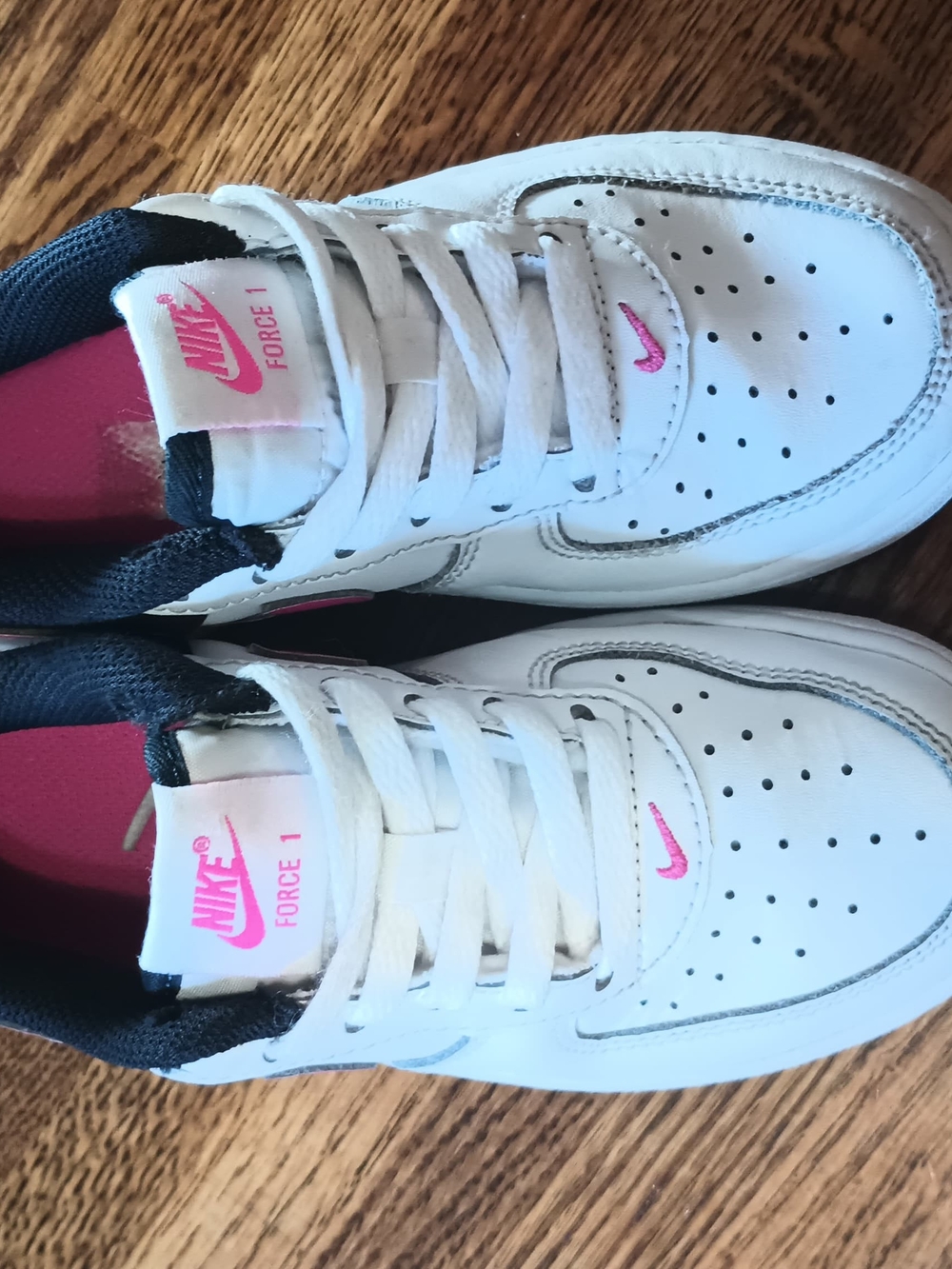 Nike Air Force 1 Low PS White Obsidian Fierce Pink CZ1685-109 Size 11C Kids Used